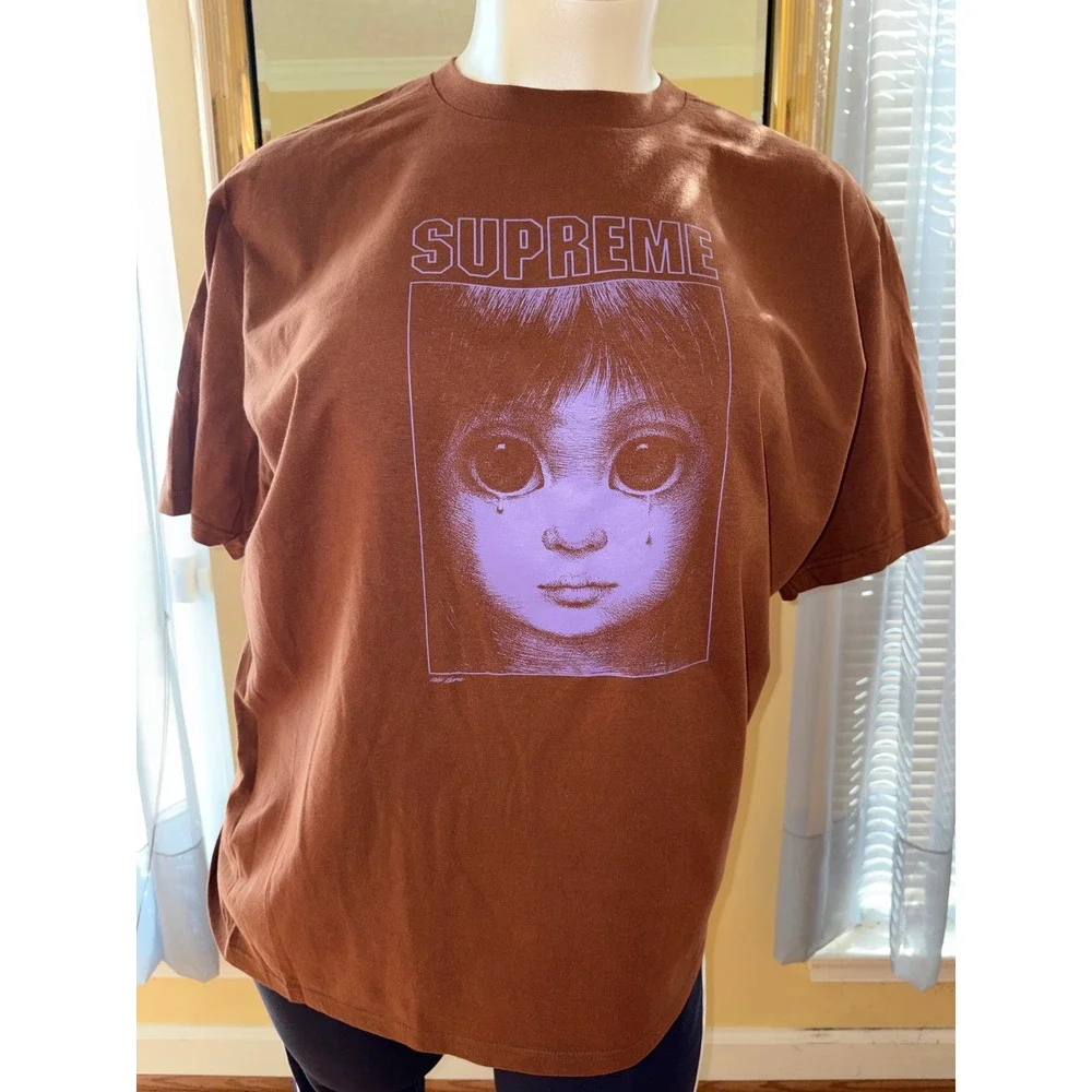 Supreme Margaret Keane Teardrop Tee Brown Purple XL FW23 Big Eyes Graphic Tee - Picture 1 of 3
